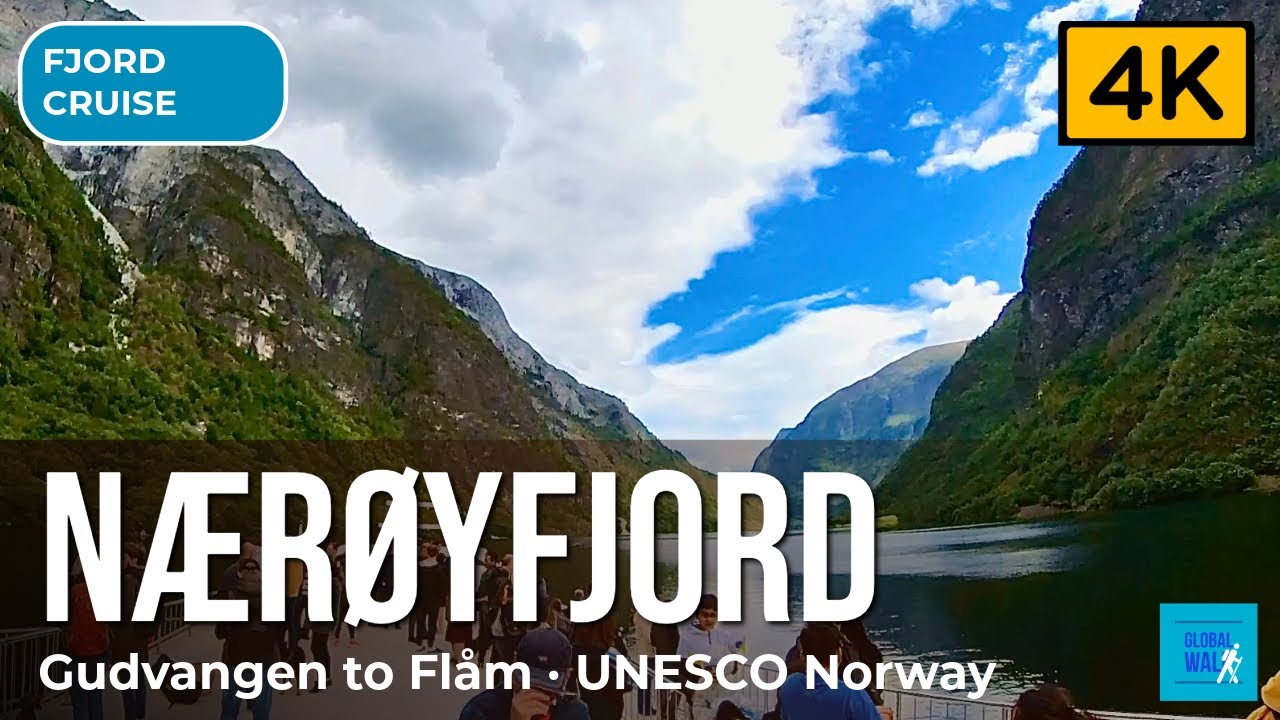 Nærøyfjord 4K — Silent Electric Boat Cruise, UNESCO Fjord Norway