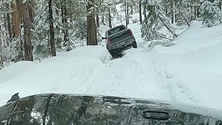 Eaton Truetrac on Chevy Avalanche & Jeep JK on a technical snow trail.