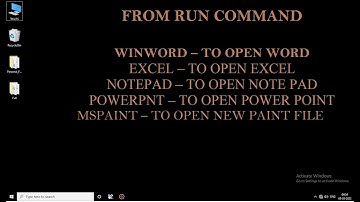 How to open Word, Excel, Powerpoint, Notepad, and Paint from Run Command