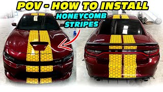POV 🐝 How to install HONEYCOMB Racing Stripes Dodge Charger SRT