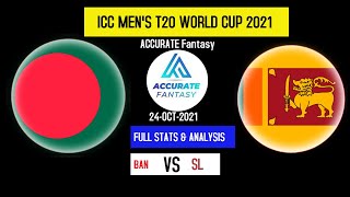 SL vs BAN Dream11, SL vs BAN Dream11 Prediction,  ICC Men's T20 World Cup 2021, SL VS BAN TEAM T20