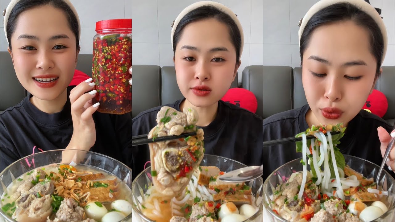 Bánh Canh Giò Heo Tự Nấu Tại Nhà #dungthichan #mukbang #food #youtube