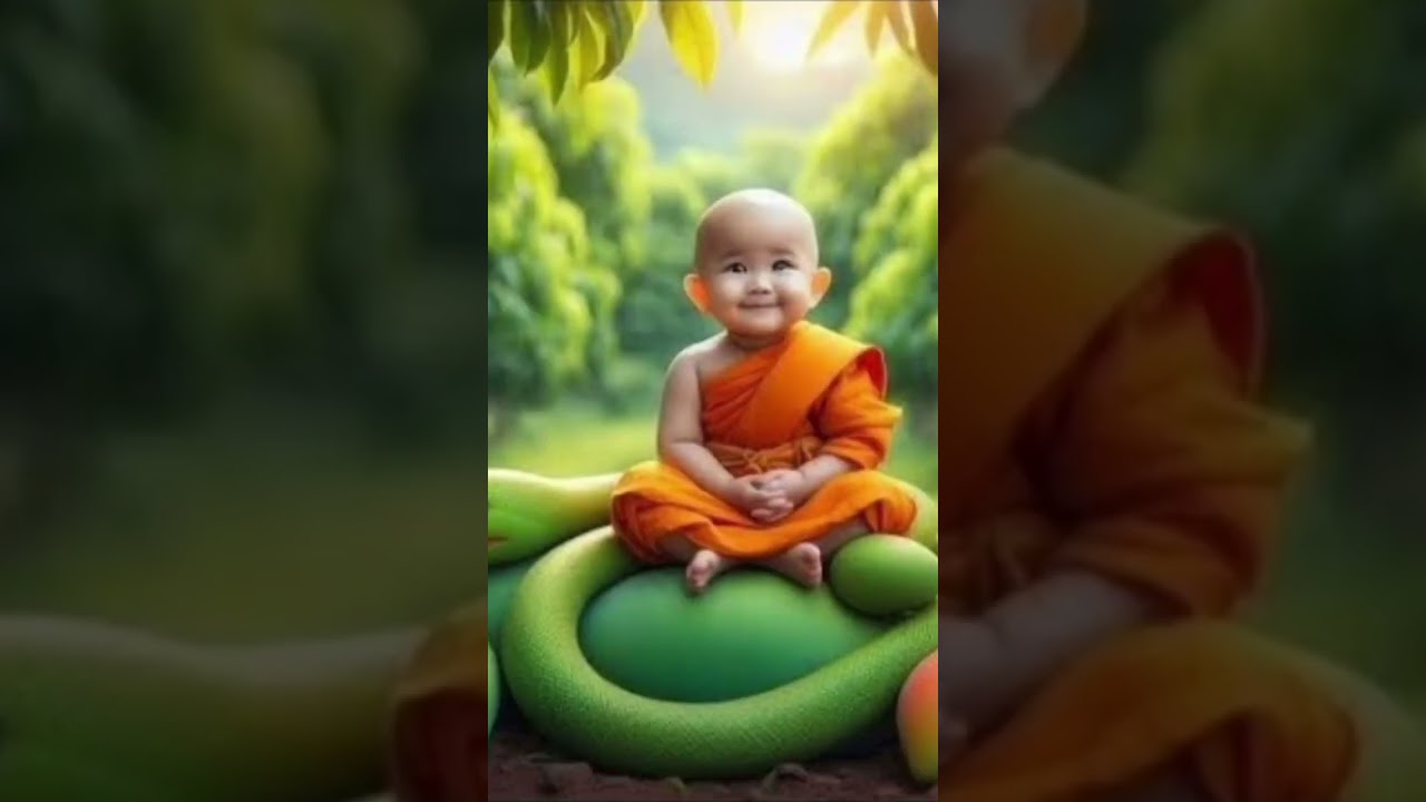 So cute little monk 🌿🌿🌿🍄🍁🌵🏔️⛰️⛰️ 