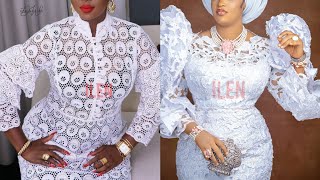 2023 Most Sophisticated All White Lace Asoebi Styles: Stunning Asoebi/Owanbe Styles ||Lace Styles