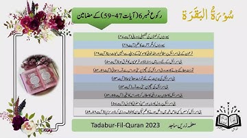 Surah Al-Baqarah Ayat 59-47 (Ruku 6) -  59-47 سورة البقرة آیات