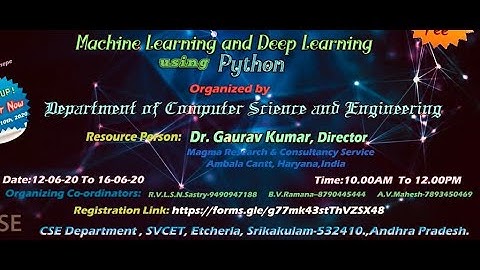 SVCET CSE FDP Session 1 Machine Learning & Deep Learning Using Python By Dr. Gaurav Kumar