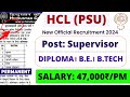 Hindustan Copper Recruitment 2024। Supervisor। Permanent Job। Diploma/B.tech। Latest Jobs 2024