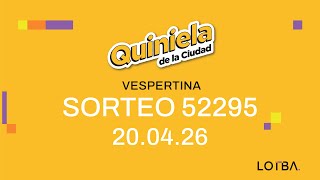 QUINIELA VESPERTINA - Sorteo N°52295 ✨- Resultados 20/04/2026