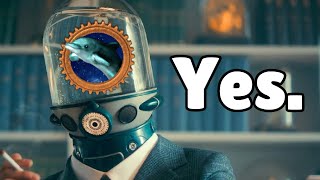 The Factorio engineer is a bunch of dolphins in a suit