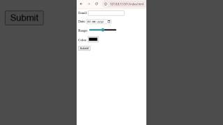 HTML Form Input Types | Email, Date, Range, Color Example