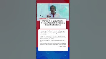 Menggebu-gebu! Rocky Gerung Ajak Publik Kepung Presiden Prabowo