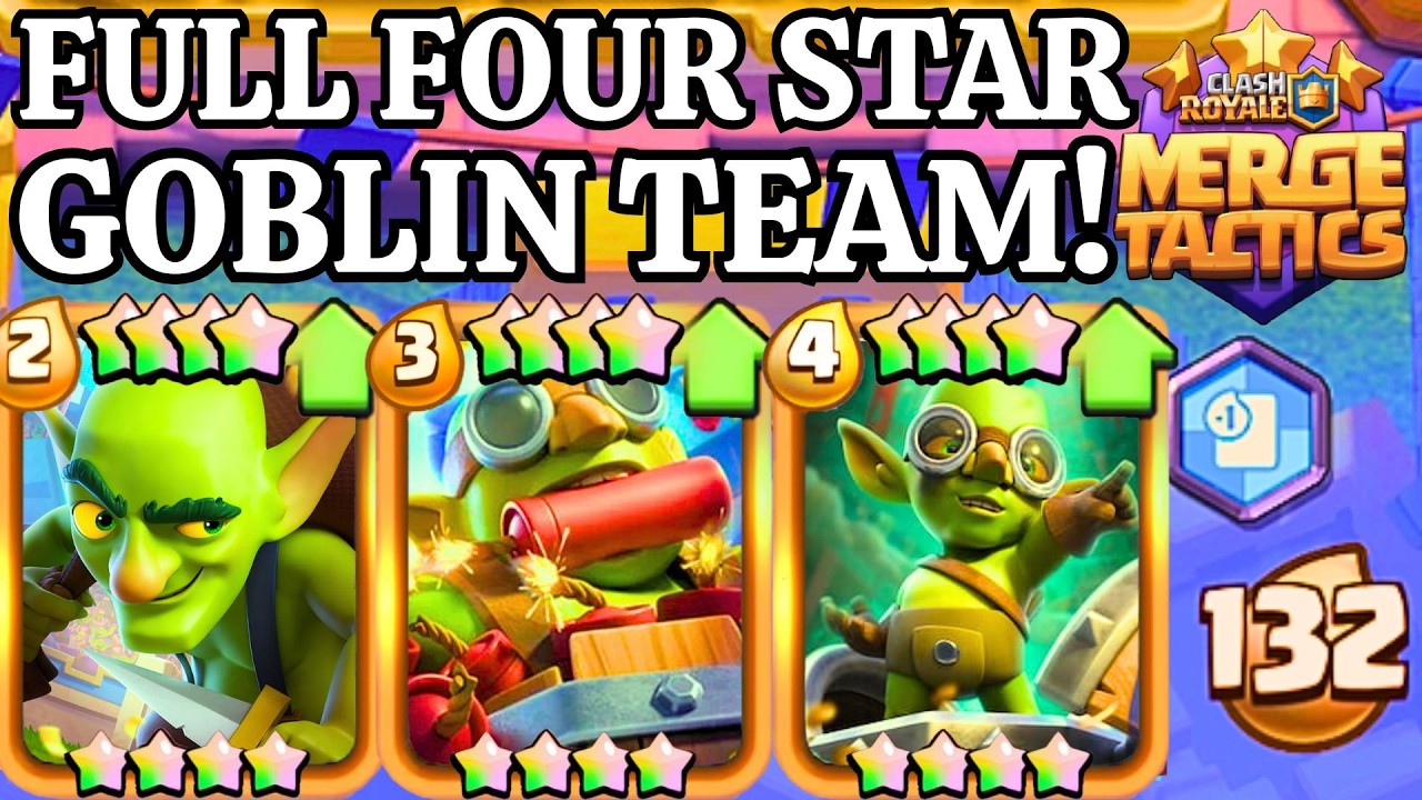 Getting All Goblins To FOUR STAR in ONE GAME! - Clash Royale Merge Tactics