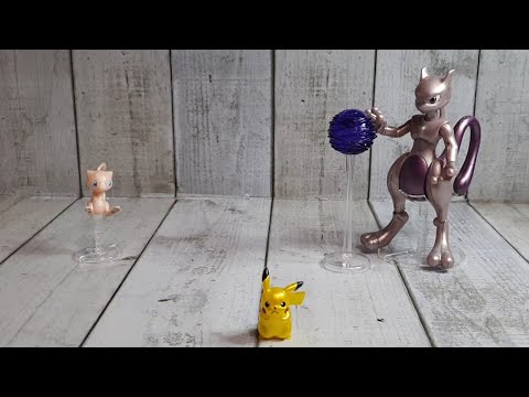 Bandai Pokemon Plamo series Mewtwo, Mew & Pikachu