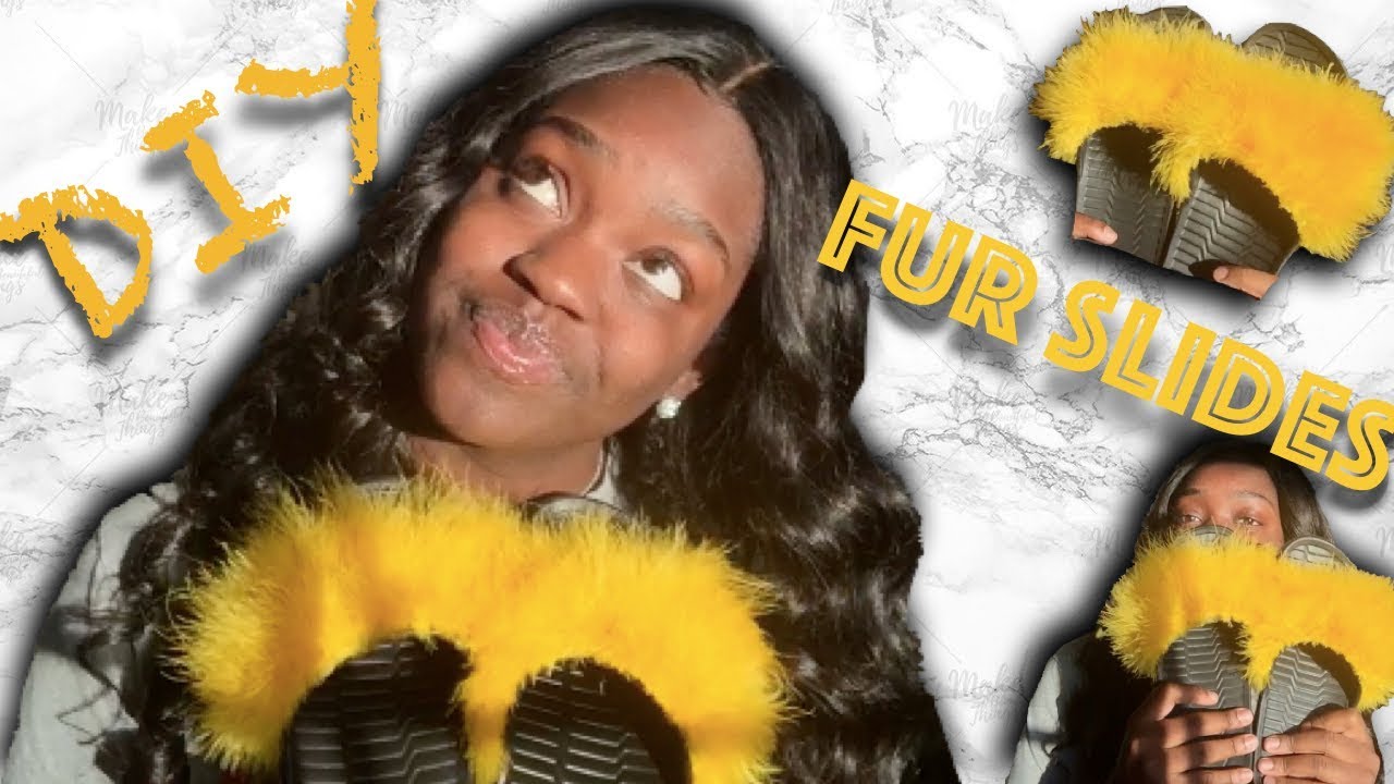 DIY: RIHANNA FENTY SLIDES | How To Make Fur Slides