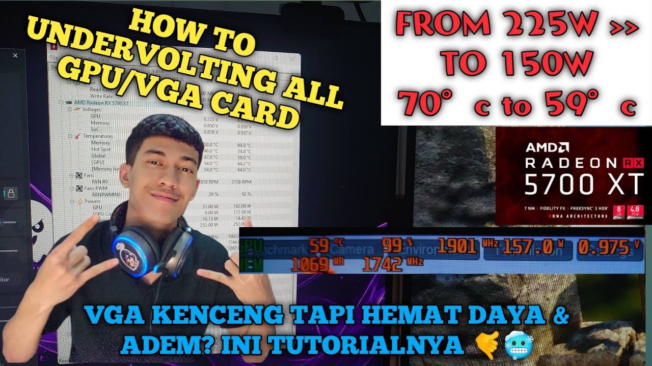 VGA BOROS DAN PANAS? INI SOLUSINYA [UNDERVOLT] - HOW TO UNDERVOLT ALL VGA CARD With RX 5700 XT
