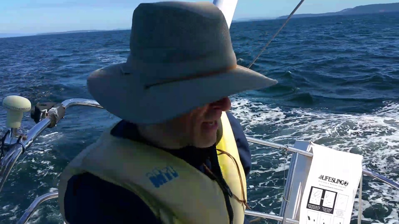 Sean Sailing 7 kts Haro Strait  Aloha 34