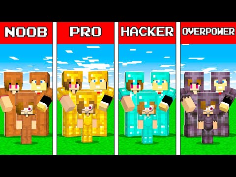 FUI de FAMÍLIA NOOB a FAMÍLIA PRO a FAMILÍA HACKER a FAMÍLIA OVERPOWER no Minecraft!