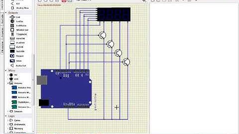 7 Segment Simulasi Arduino Simulide