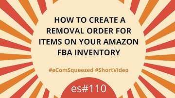 How to Create a Removal Order for Items on your Amazon FBA Inventory - es110