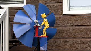 Girouette animée avec nouvelle hélice en acier / Animated steel whirligigs with new propeller