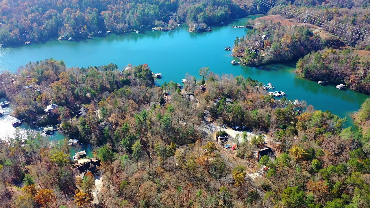Aerial Video Lot 128 Keowee Bay Lake Keowee Interior Lot w Boat Slip