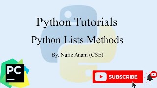 How To Use Lists Methods Of Python Python Tutorial Nafiz Anam