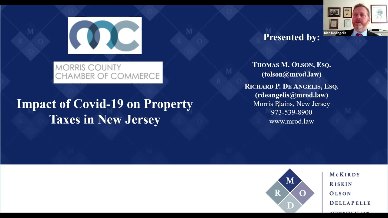 Morris County Chamber Impact of COVID 19 Upon Property Taxes