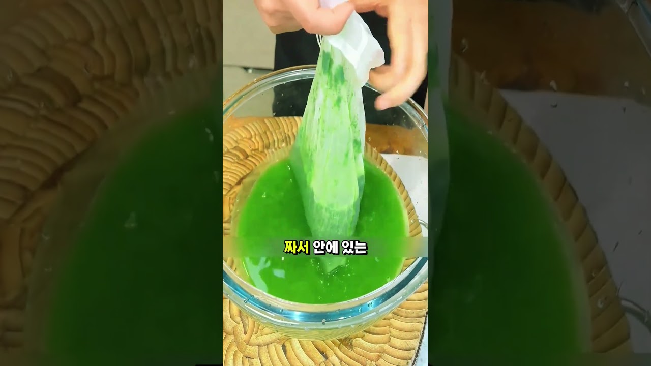 호박잎으로 탱글탱글 초록색 묵 만드는 초간단 비법 레시피 숏폼 썸네일