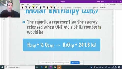 SCH4U Unit 3 Lesson 3 Molar Enthalpy