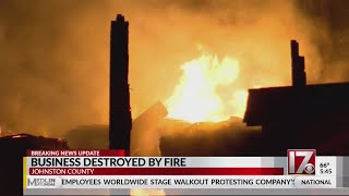 Massive multi-alarm fire rips through Johnston County business