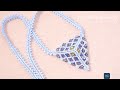 Triangel beaded pendant with Bicon beads elegant and easy to make. beading tutorial