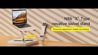 Laptop Stand Rotatable 360° Foldable Aluminum Alloy Notebook Holder Compatible 17 Inch MC 928