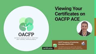 OACFP ACE - Accessing Certificates