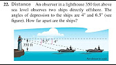 Distance An Observer In A Lighthouse 350 Feet Above Sea Level Observes 