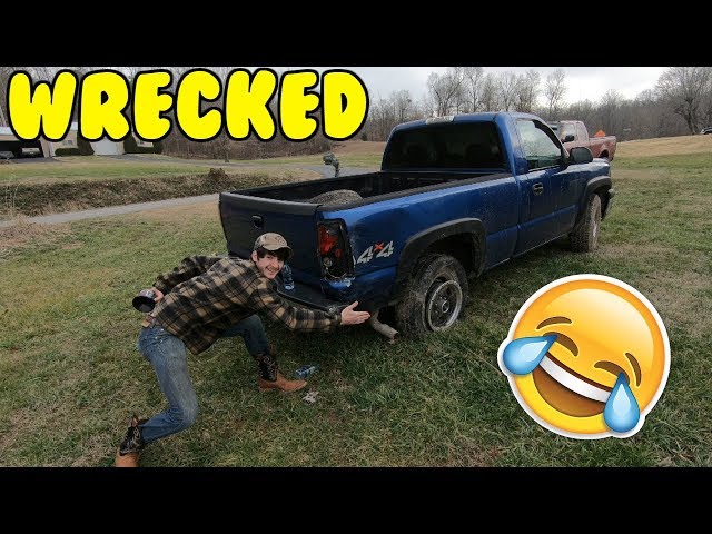 He WRECKED His Truck! class=