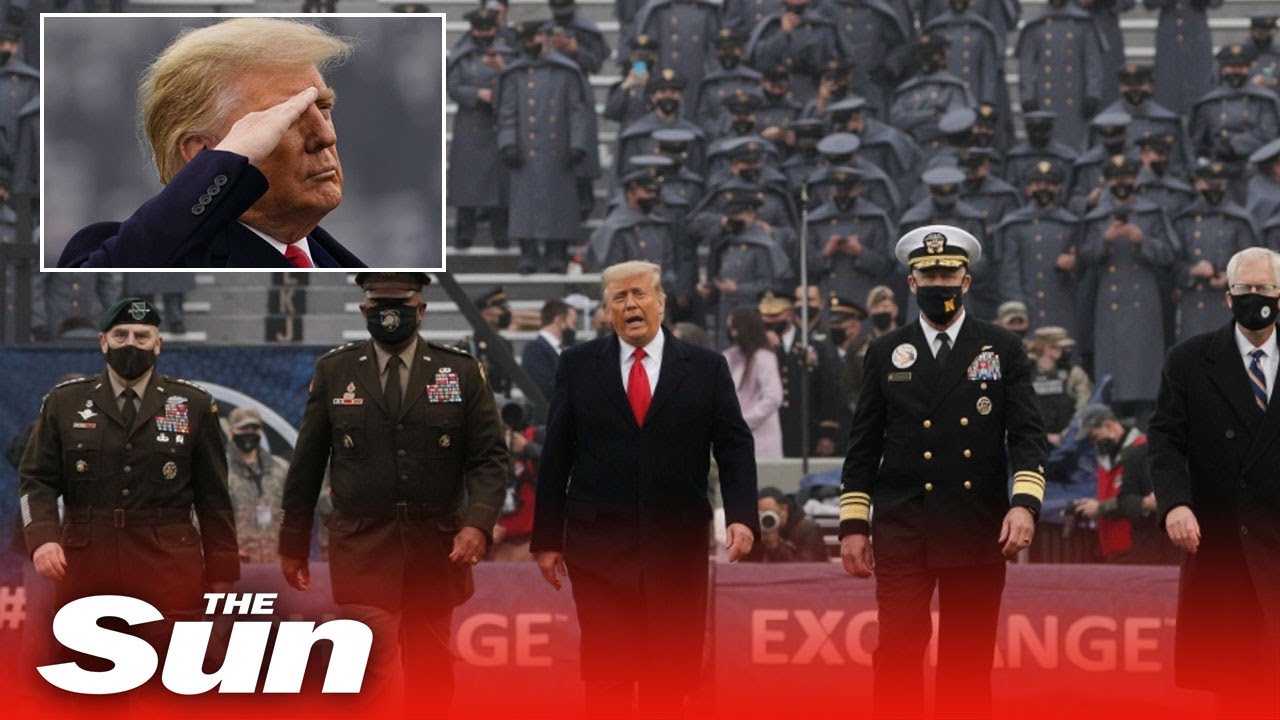 President Trump does coin toss at Army-Navy football game - YouTube