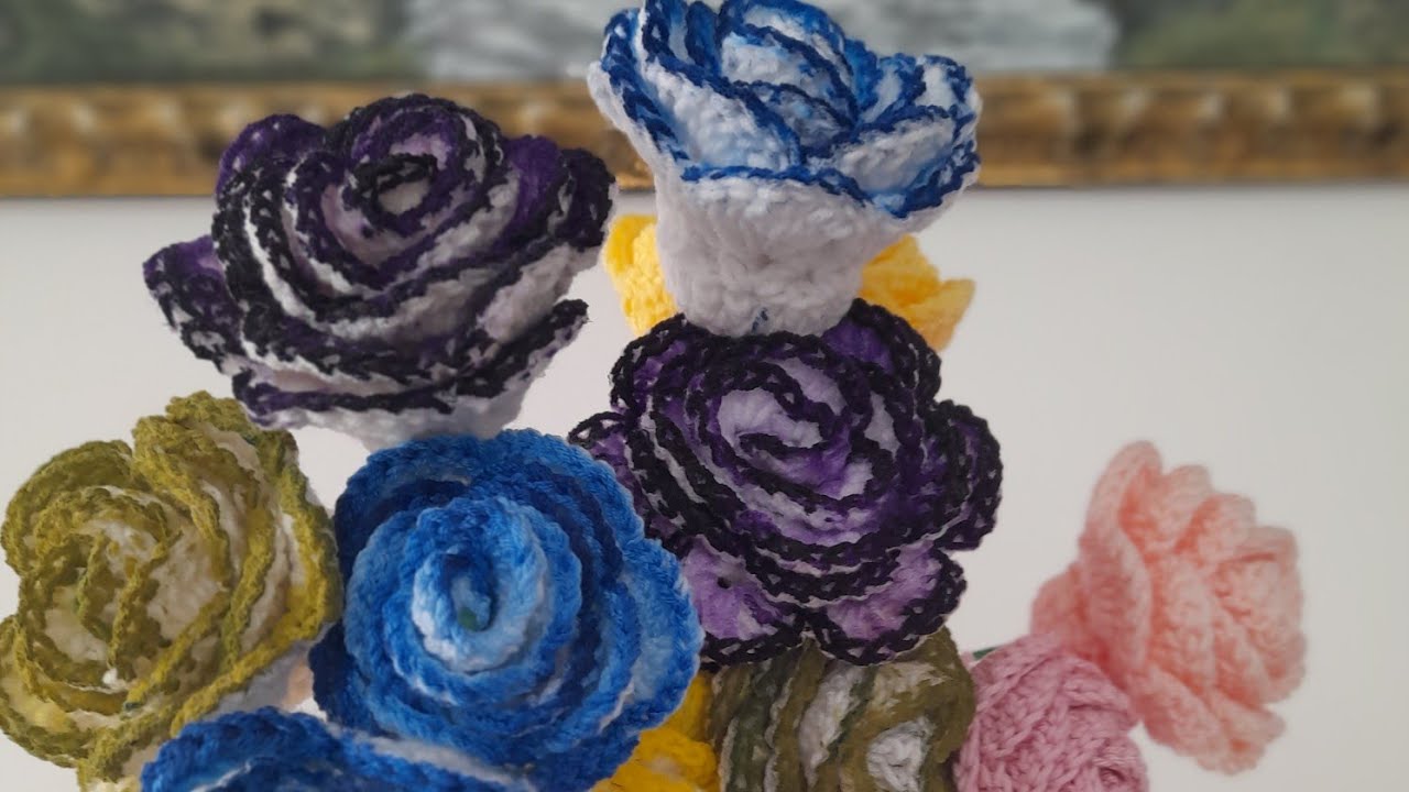 Раскрашиваем узор «Роза» крючком красками для ткани / Техника стойкого окрашивания