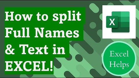 DO THIS to split full names and other text in Excel!