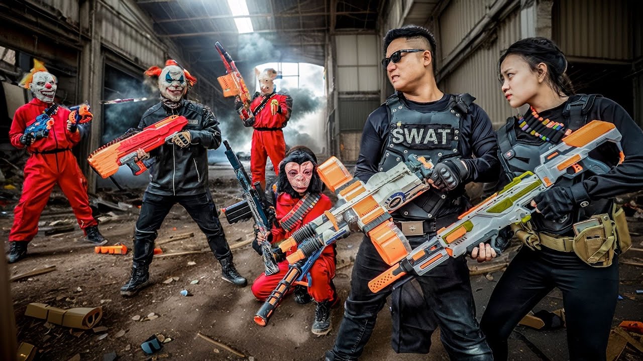 Фильмы LTT: Silver Flash сражается с оружием Nerf вместе с армией Tiger Mask, чтобы вернуть деньги!