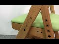 □karimoku カリモク 学習椅子 デスクチェア 子供椅子 高さ調節 座面スライド 子供用 木製フレーム グリーン いす イス □22092802