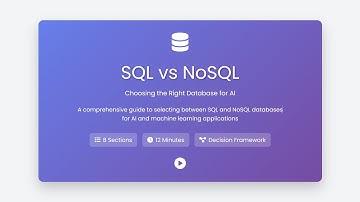 SQL vs NoSQL - Choosing the Right Database for AI