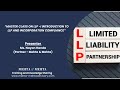 Webinar on the master class on llp i introduction to llp and incorporation compliance