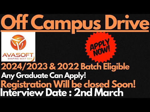 AVASOFT Off Campus Direct Hiring 