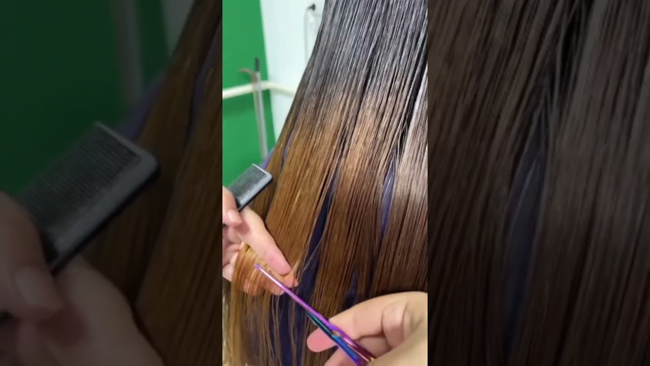 Выравнивание кончиков волос.