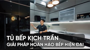 Tủ bếp kịch trần - Giải pháp hoàn hảo cho không gian bếp hiện đại | Tủ bếp inox cánh kính Domino