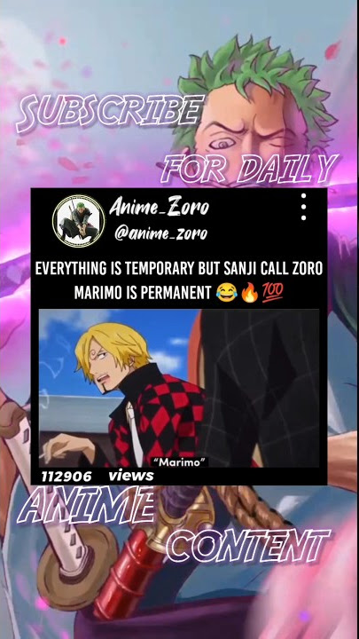 Sanji Calling Zoro Marimo is permanent 🔥😂 #shorts #onepiece #zoro #sanji