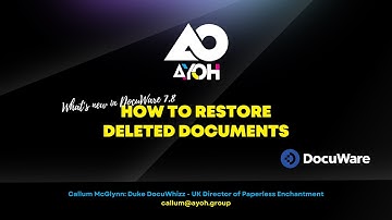 Restore Deleted Documents - DocuWare What