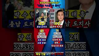 충남까지 접수한 민주당! 도지사 박수현 당선! 현직 도지사 자리를 지기키 못한 김태흠 #정치뉴스 #정치쇼츠 #지방선거