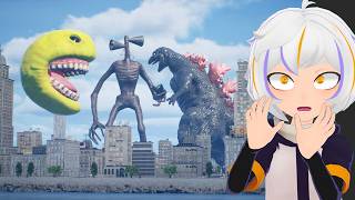 SIREN HEAD vs PACMAN y GODZILLA | ChuyMine REACCIONA