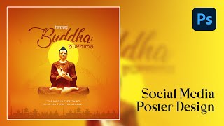 Social Media Poster Design | Buddha Purnima | Photoshop Tutorial